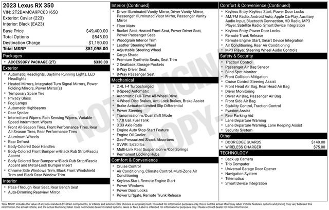 Used 2023 Lexus RX 350 AWD w/ Accessory Package image 22