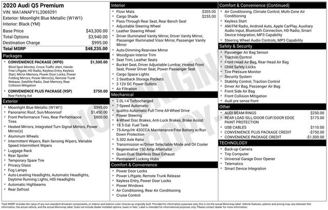 Used 2020 Audi Q5 2.0T Premium w/ Convenience Package image 2