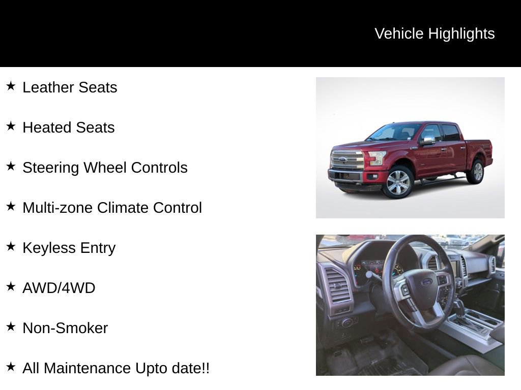 Used 2015 Ford F150 Platinum w/ Equipment Group 701A Luxury image 11