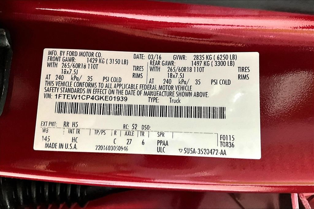 Used 2016 Ford F150 Lariat w/ Equipment Group 501A Mid image 43