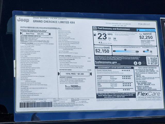 New 2026 Jeep Grand Cherokee Limited w/ Limited Altitude Package AWD/4WD image 17