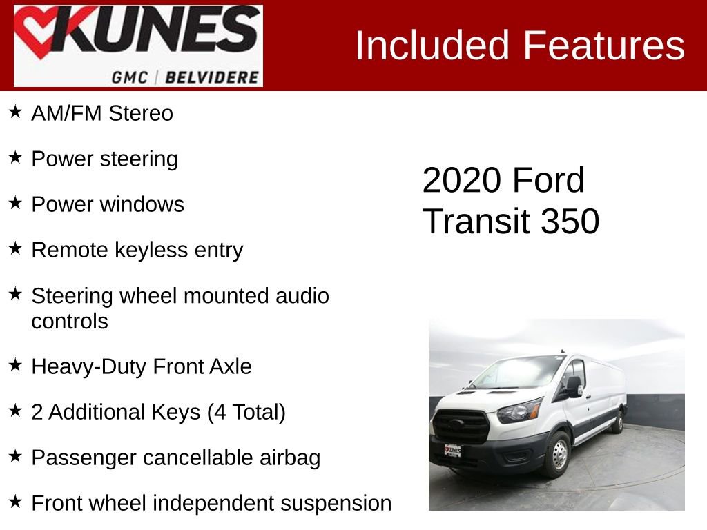 Used 2020 Ford Transit 350 Low Roof w/ Load Area Protection Package RWD image 2