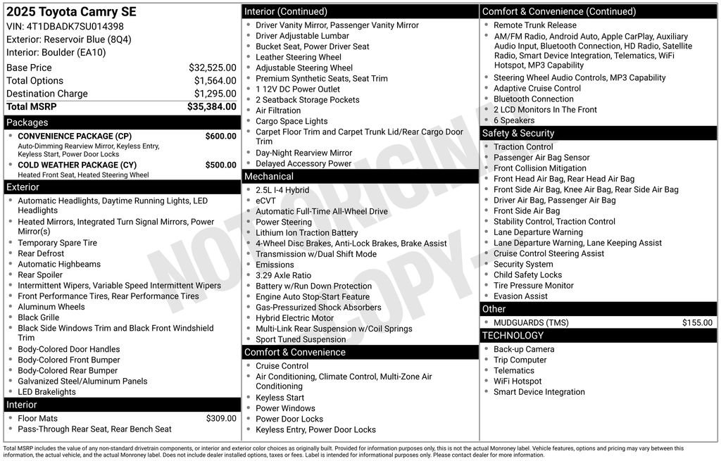 Certified 2025 Toyota Camry SE w/ Convenience Package AWD/4WD image 41
