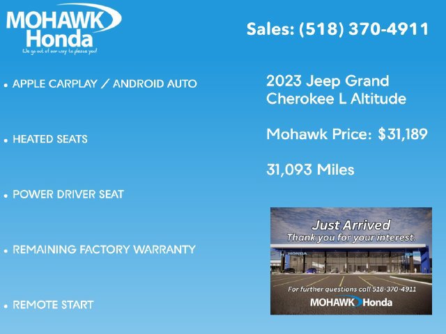 Used 2023 Jeep Grand Cherokee L Laredo AWD/4WD image 3
