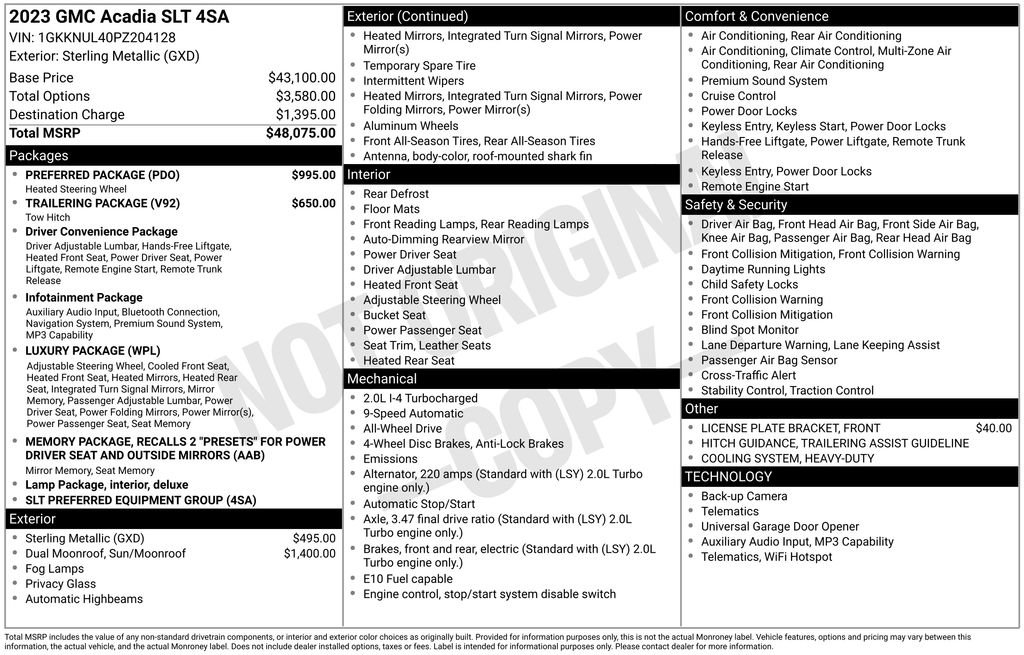 Used 2023 GMC Acadia SLT w/ Preferred Package AWD/4WD image 5