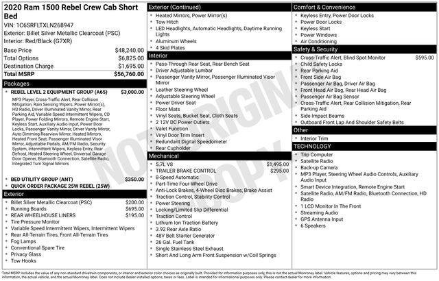 Certified 2020 RAM 1500 Rebel w/ Rebel Level 2 Equipment Group AWD/4WD image 36