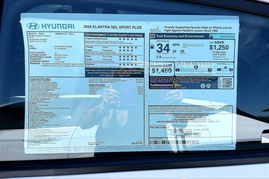 New 2026 Hyundai Elantra SEL Sport FWD image 31