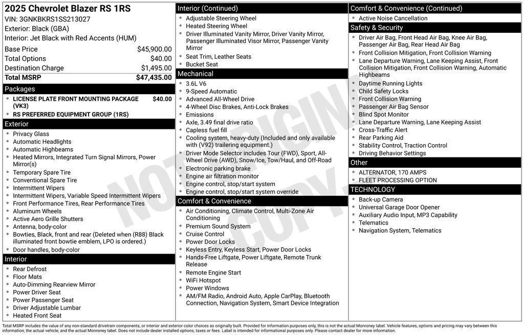 Used 2025 Chevrolet Blazer RS AWD/4WD image 5