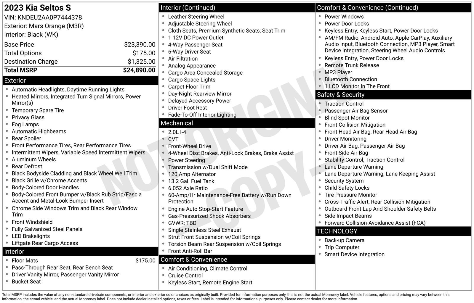 Used 2023 Kia Seltos S image 4