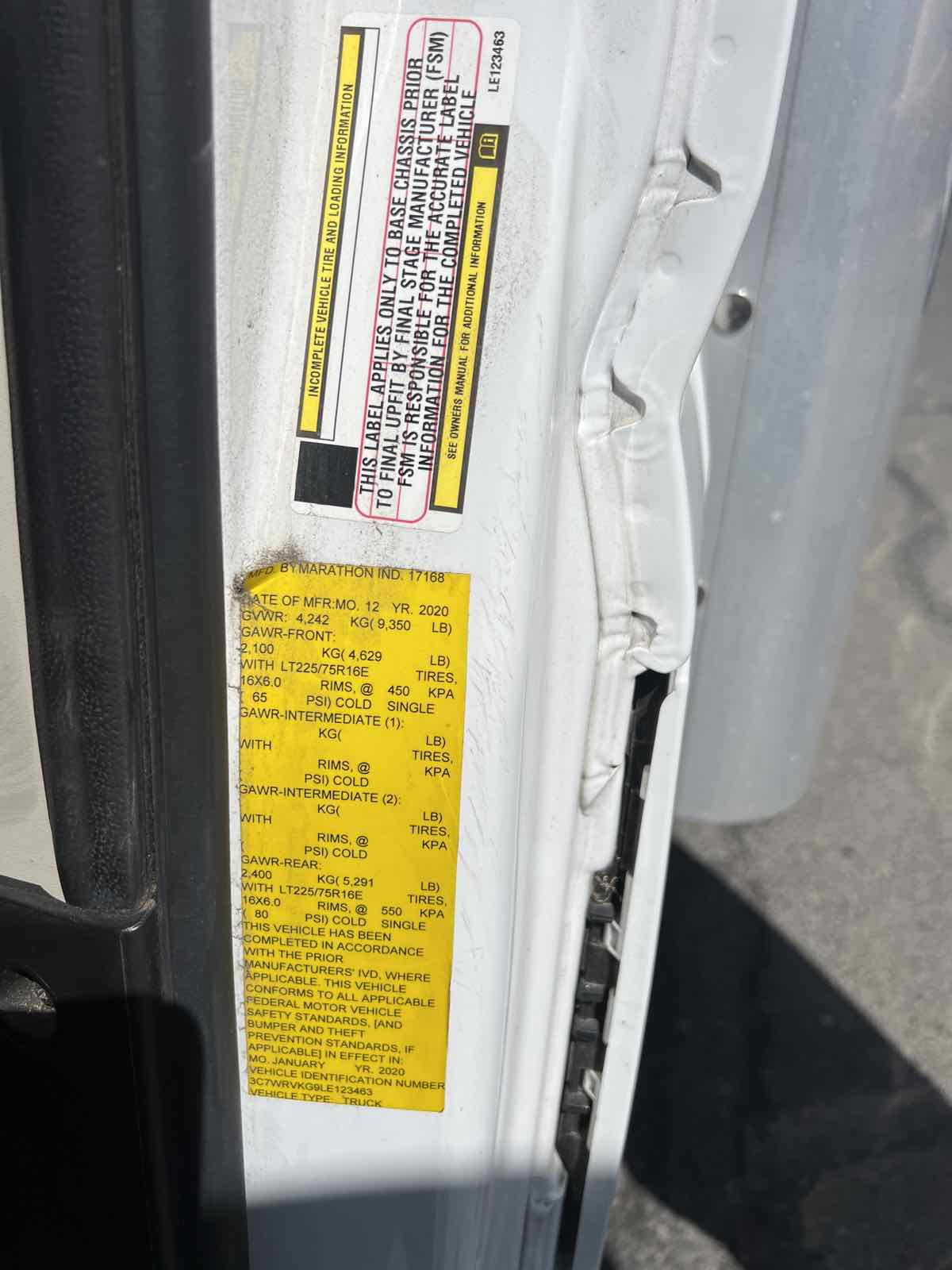 Used 2020 RAM ProMaster 3500 w/ Premium Appearance Group FWD image 24