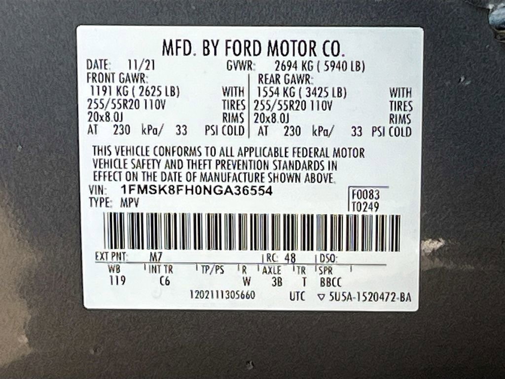 Used 2022 Ford Explorer Limited w/ Equipment Group 301A AWD/4WD image 34