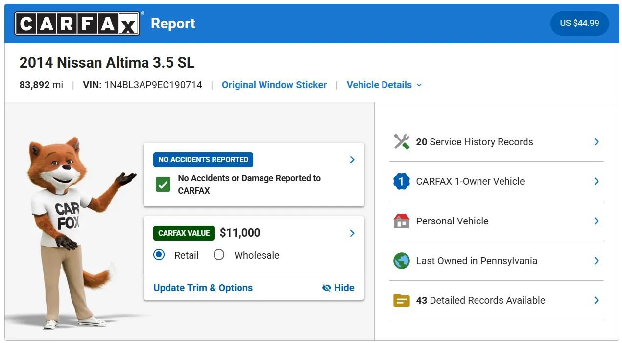 Used 2014 Nissan Altima 3.5 SL w/ Technology Package FWD image 3