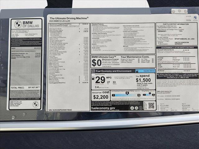 Used 2025 BMW X3 xDrive30i w/ Convenience Package image 17