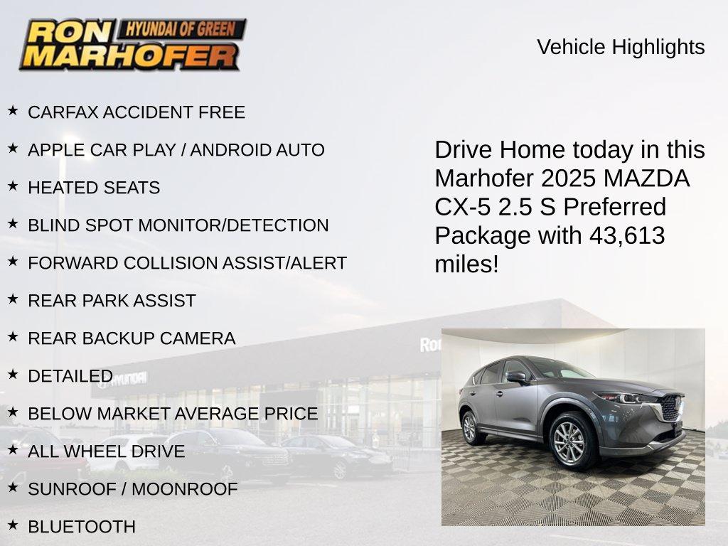 Used 2025 MAZDA CX-5 AWD 2.5 S w/ Preferred Package image 14