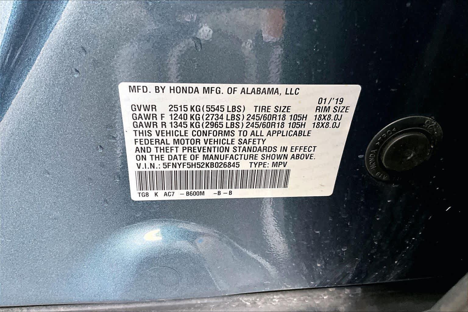 Certified 2019 Honda Pilot EX-L image 34