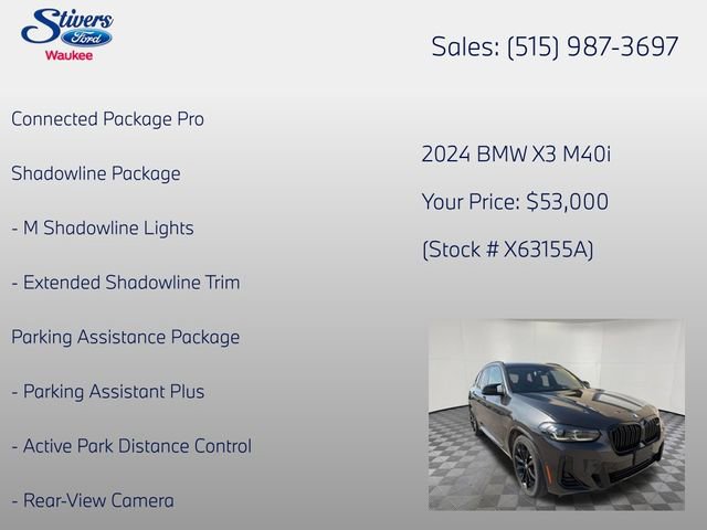 Used 2024 BMW X3 M40i w/ Premium Package image 7