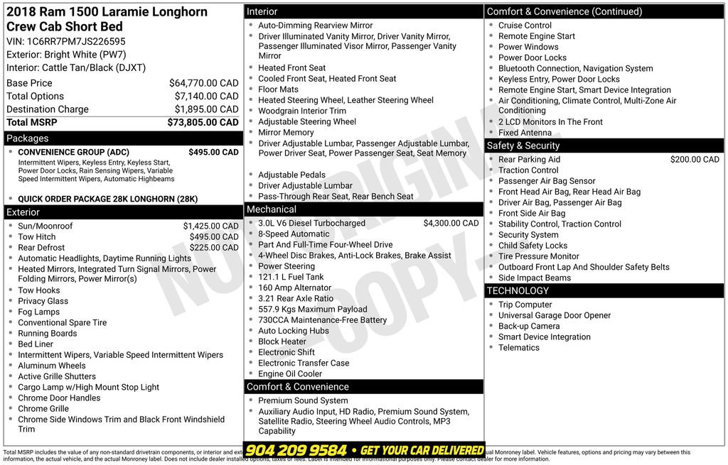 Used 2018 RAM 1500 Laramie Longhorn w/ Convenience Group AWD/4WD image 3