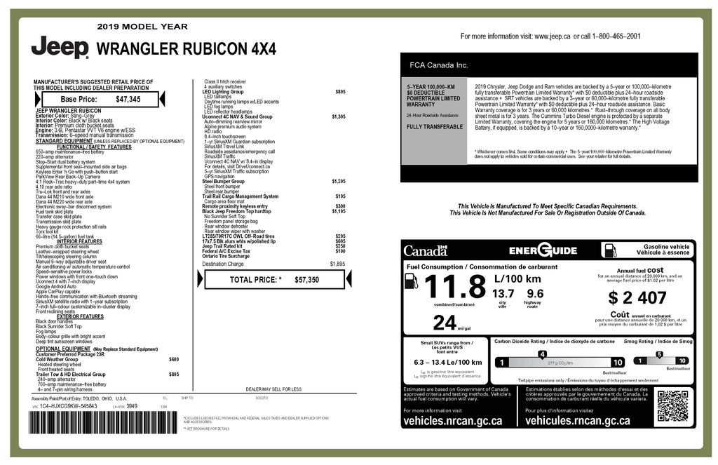 Used 2019 Jeep Wrangler Rubicon w/ Uconnect 4C Nav & Sound Group image 2