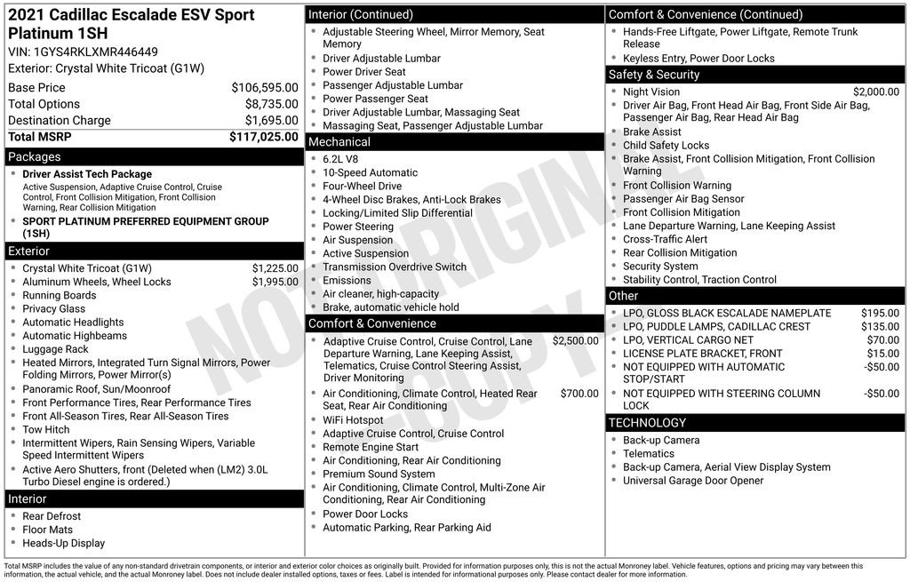 Used 2021 Cadillac Escalade ESV Sport Platinum AWD/4WD image 25
