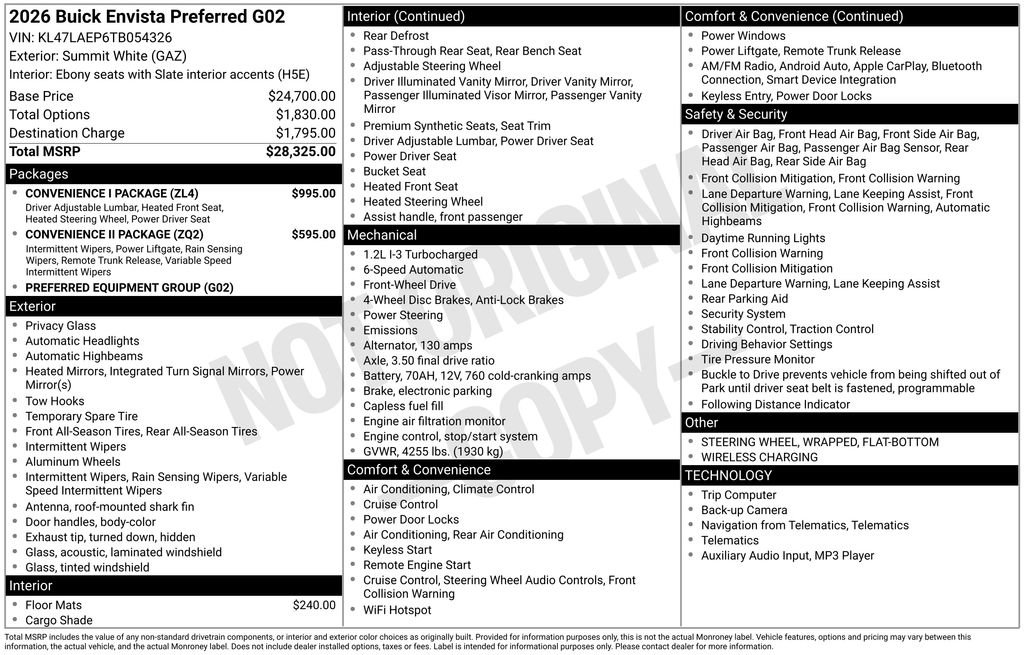 New 2026 Buick Envista Preferred w/ Convenience I Package image 41