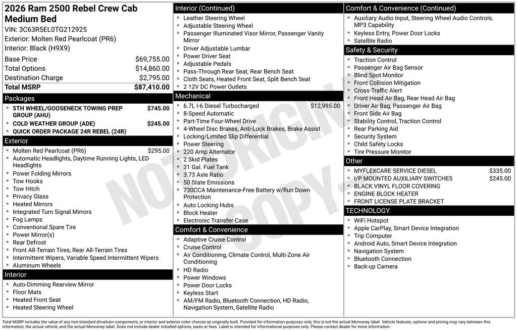 New 2026 RAM 2500 Rebel AWD/4WD image 30