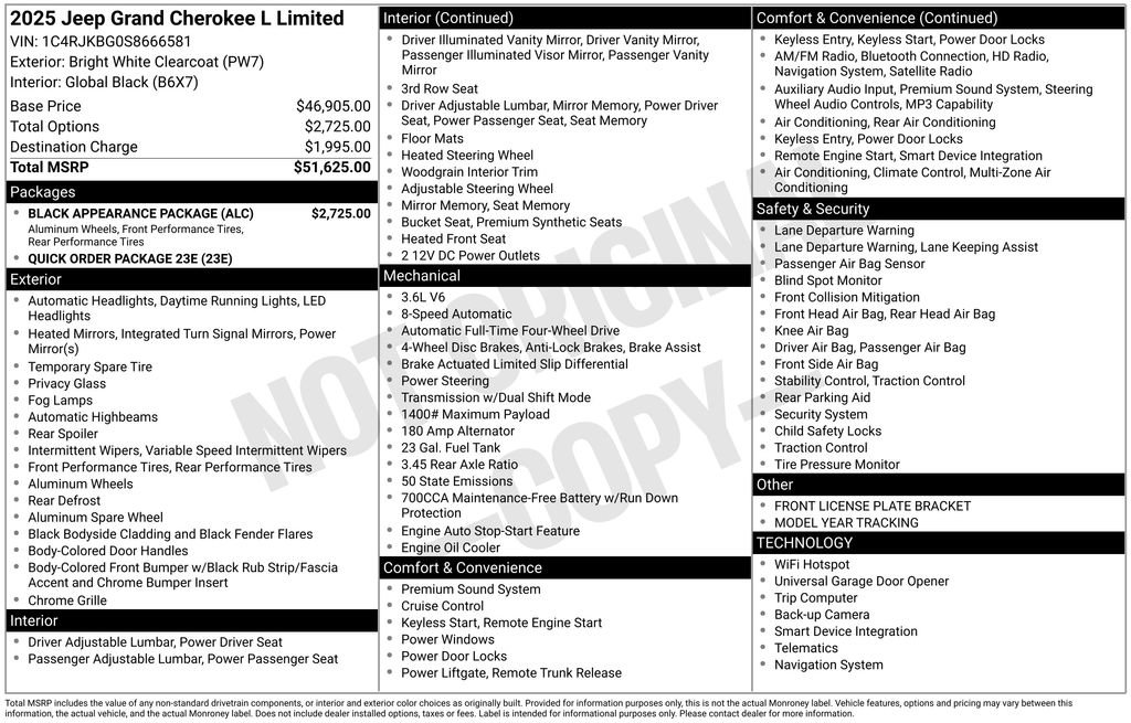 Used 2025 Jeep Grand Cherokee L Limited w/ Black Appearance Package image 33