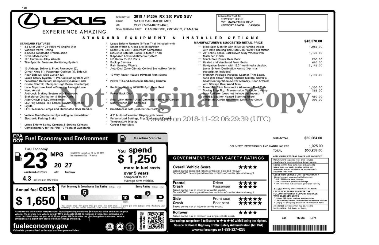 Used 2019 Lexus RX 350 FWD image 18