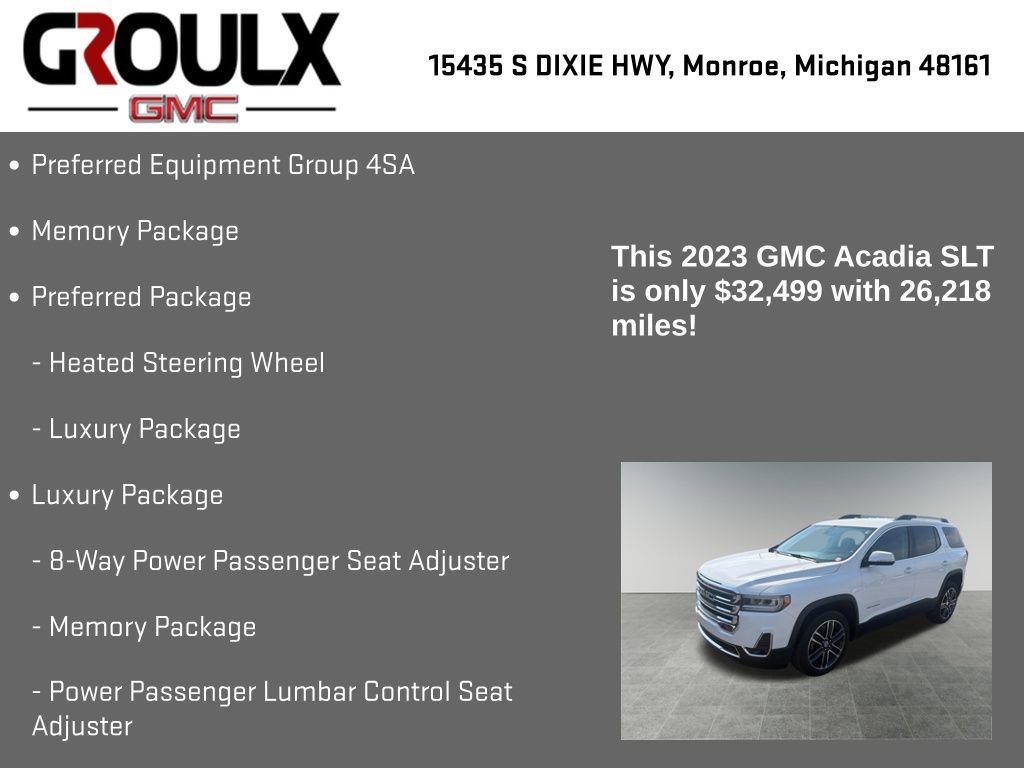 Used 2023 GMC Acadia SLT w/ Preferred Package AWD/4WD image 8