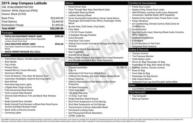 Used 2019 Jeep Compass Latitude w/ Popular Equipment Group image 30