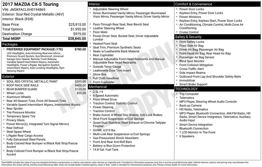 Used 2017 MAZDA CX-5 Touring w/ Preferred Equipment Package FWD image 4