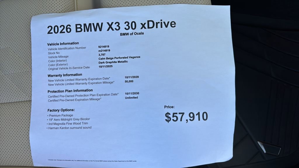 Certified 2026 BMW X3 xDrive30 w/ Premium Package AWD/4WD image 27