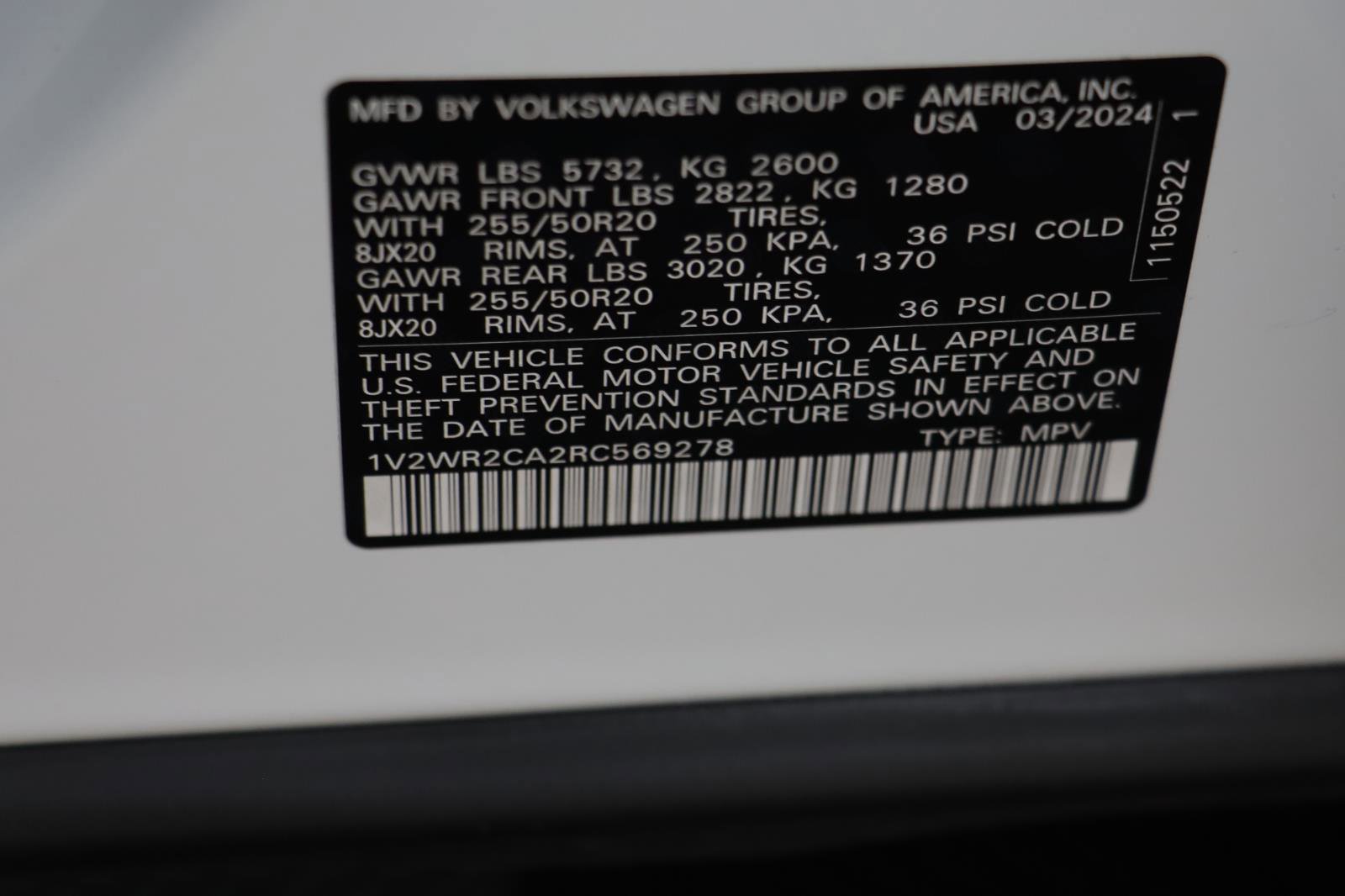 Certified 2024 Volkswagen Atlas SE w/ Black Wheel Package image 23