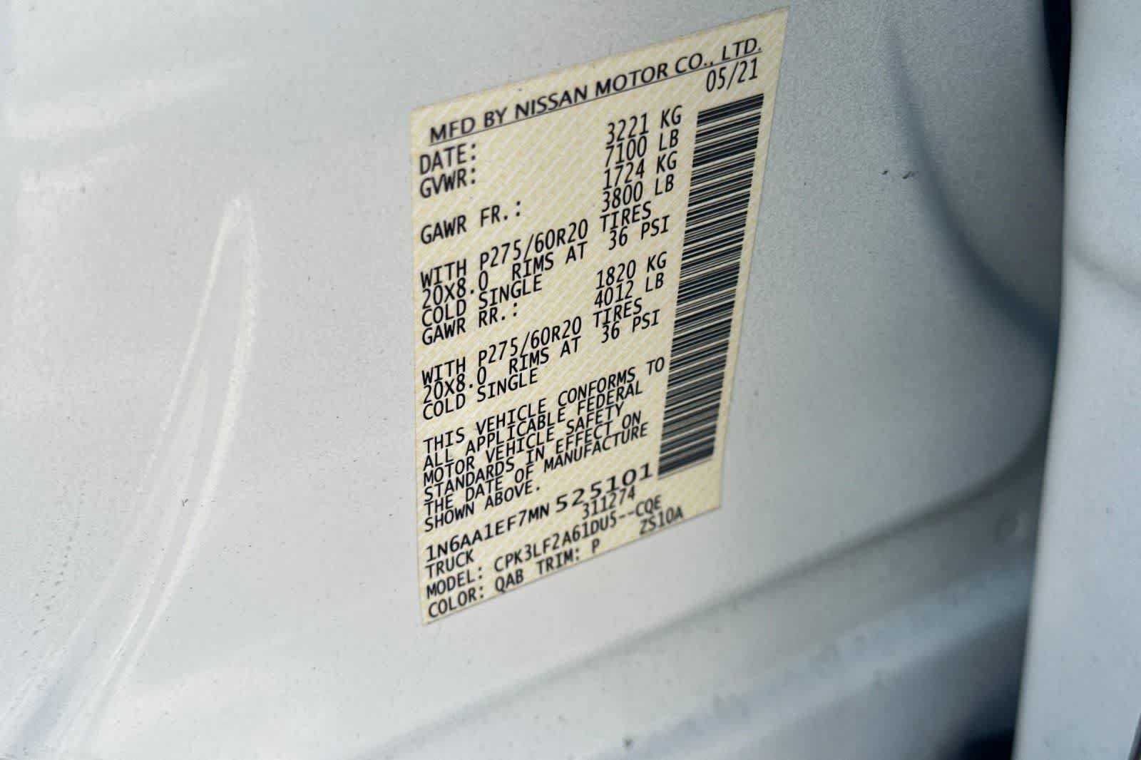 Used 2021 Nissan Titan Platinum Reserve w/ Moonroof Package RWD image 36