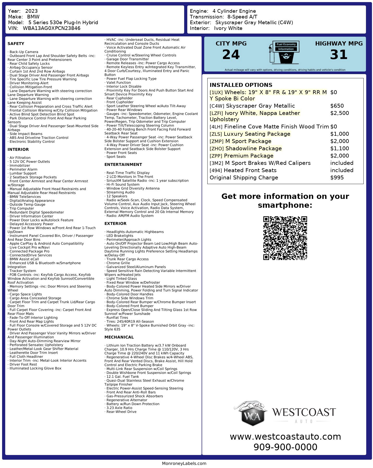 Used 2023 BMW 530e 530e w/ M Sport Package image 12