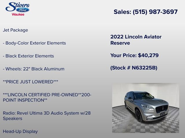 Certified 2022 Lincoln Aviator Reserve w/ Equipment Group 201A AWD/4WD image 28