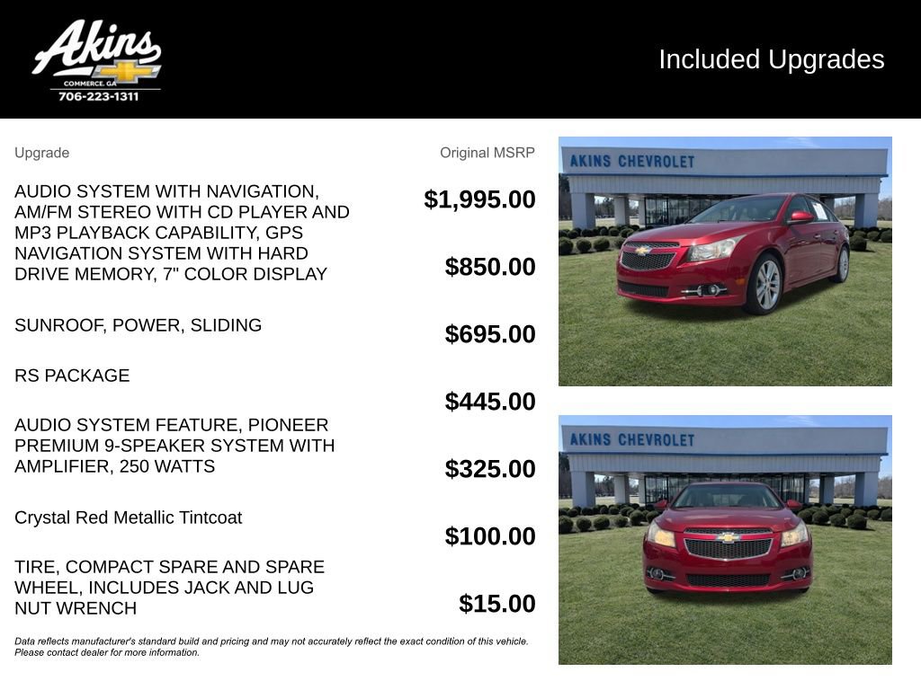 Used 2011 Chevrolet Cruze LTZ w/ RS Package FWD image 5