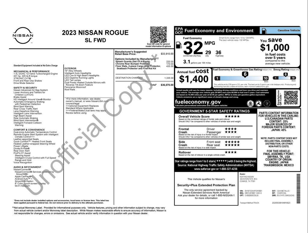 Used 2023 Nissan Rogue SL FWD image 3