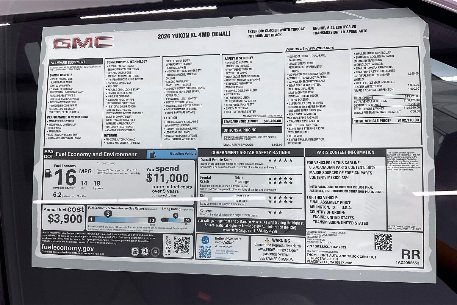 New 2026 GMC Yukon XL Denali w/ Denali Reserve Package AWD/4WD image 21