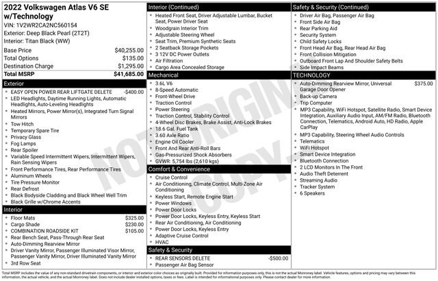 Used 2022 Volkswagen Atlas SE FWD image 15