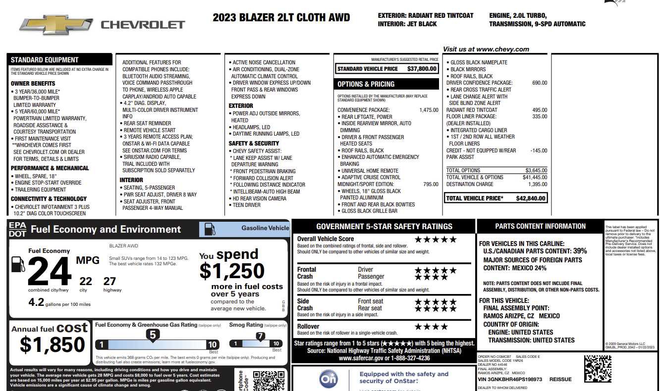 Used 2023 Chevrolet Blazer LT w/ Convenience Package AWD/4WD image 6