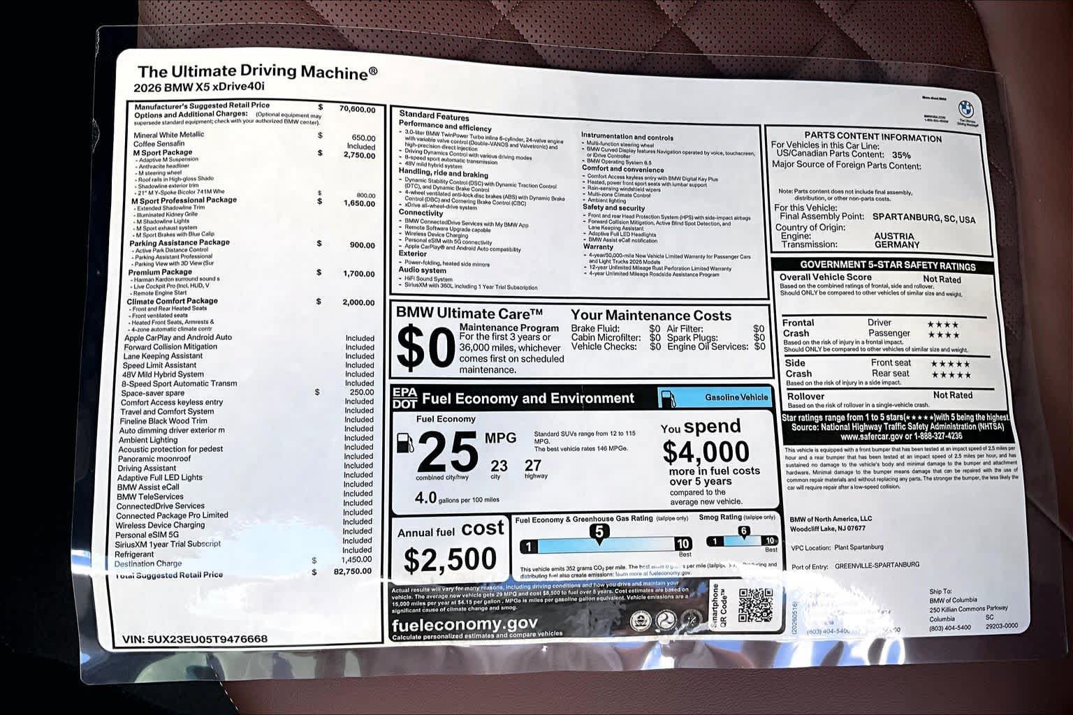 New 2026 BMW X5 xDrive40i w/ M Sport Package AWD/4WD image 18