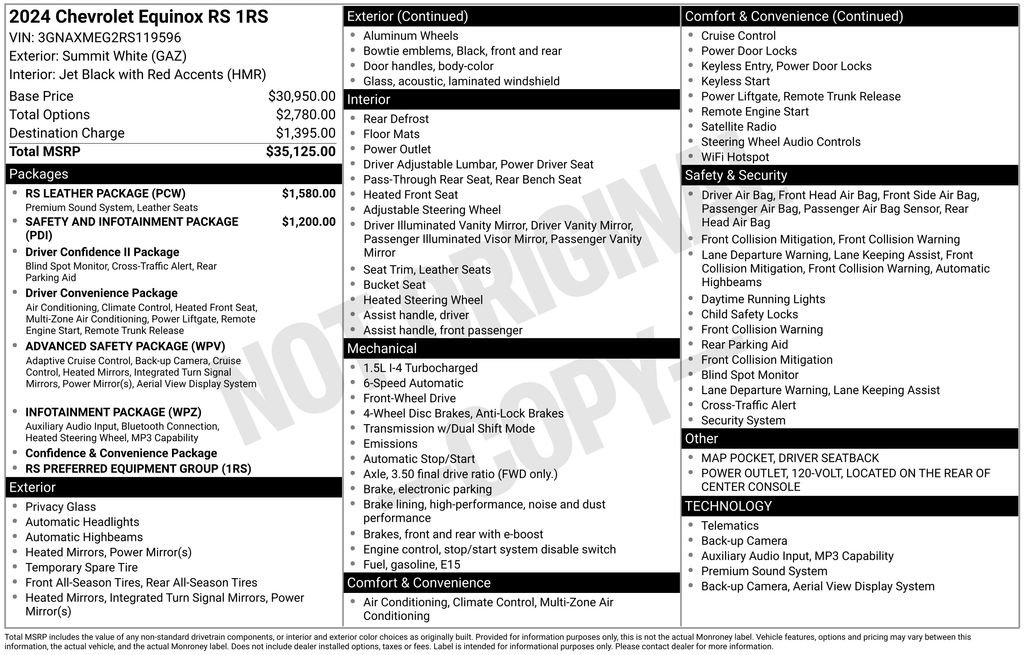 Used 2024 Chevrolet Equinox RS w/ RS Leather Package FWD image 6