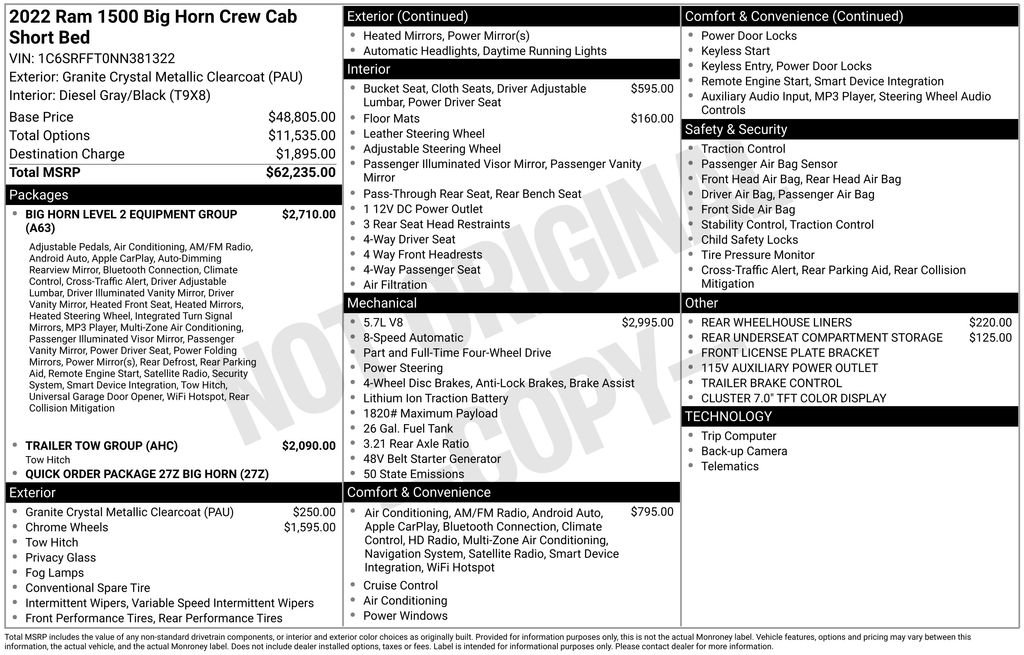 Used 2022 RAM 1500 Big Horn AWD/4WD image 30