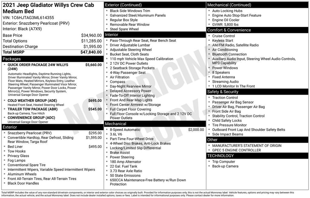 Used 2021 Jeep Gladiator Sport AWD/4WD image 30