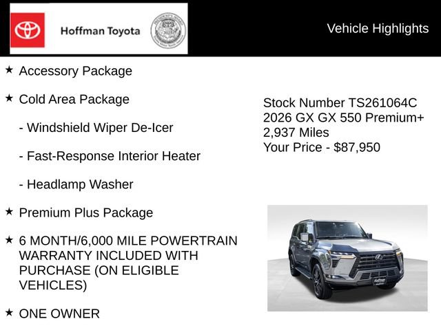 Used 2026 Lexus GX 550 w/ Accessory Package (2T) AWD/4WD image 5