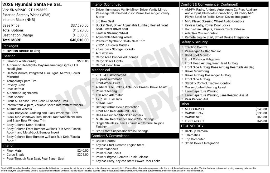 Certified 2026 Hyundai Santa Fe SEL FWD image 33