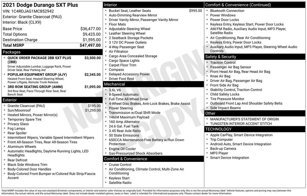 Certified 2021 Dodge Durango SXT image 45