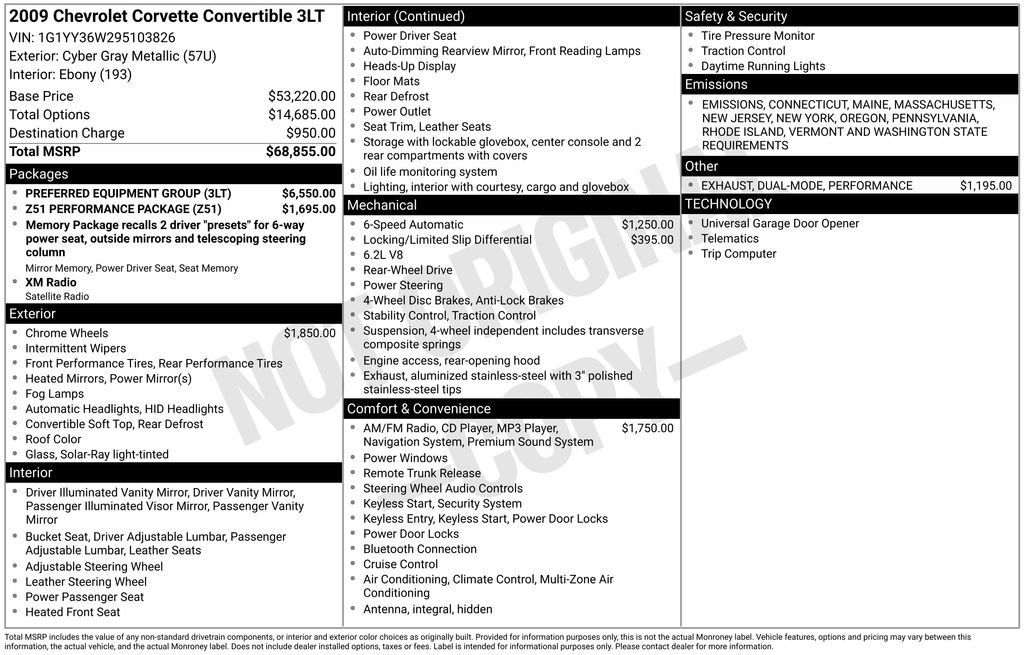 Used 2009 Chevrolet Corvette Convertible w/ Preferred Equipment Group RWD image 37