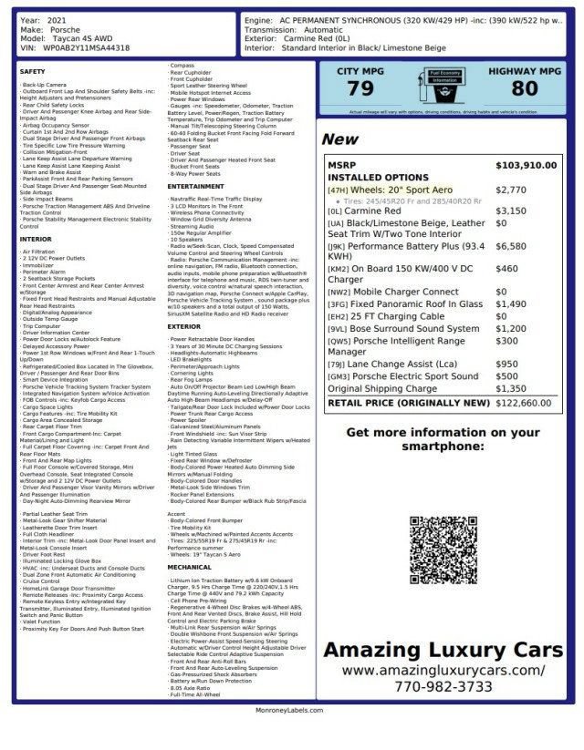 Used 2021 Porsche Taycan 4S AWD/4WD image 24