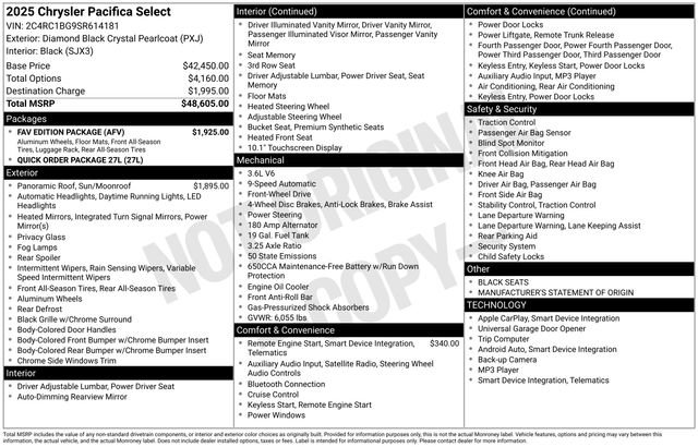 New 2025 Chrysler Pacifica Select w/ Fav Edition Package FWD image 5